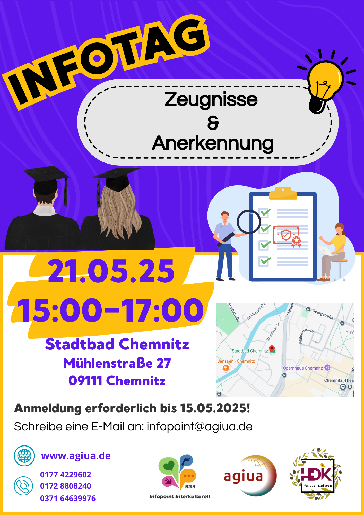 Infortag Anerkennung am 21.05.2025 von 15 - 17 Uhr im Stadtbad Chemnitz