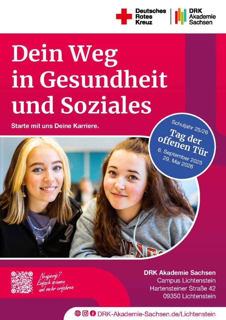 Dein Weg in Gesundheit und Soziales - Tag der offenen Tür am Campus der DRK Akademie Sachsen in Lichtenstein